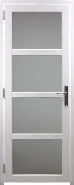 Bloc Porte Tana Vitrée Blanc H204 x L83 Poussant Gauche Côtes Tableau +Poignée GD MENUISERIES