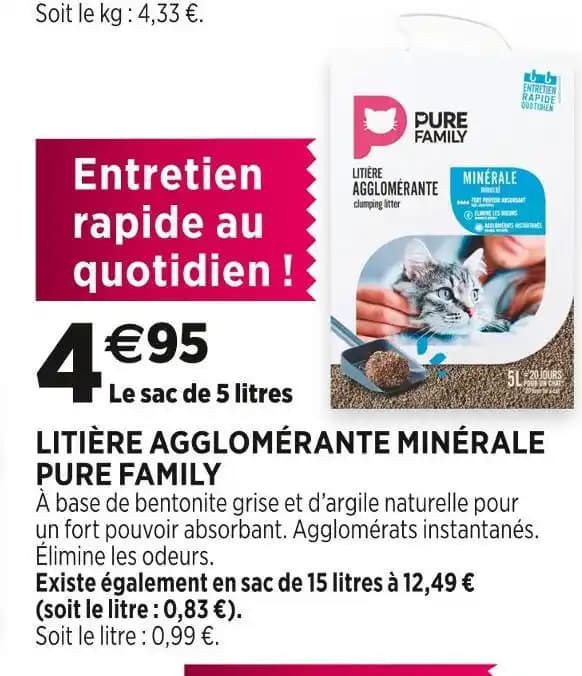 PURE FAMILY LITIÈRE AGGLOMÉRANTE MINÉRALE