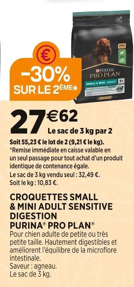 PURINA PRO PLAN CROQUETTES SMALL & MINI ADULT SENSITIVE DIGESTION