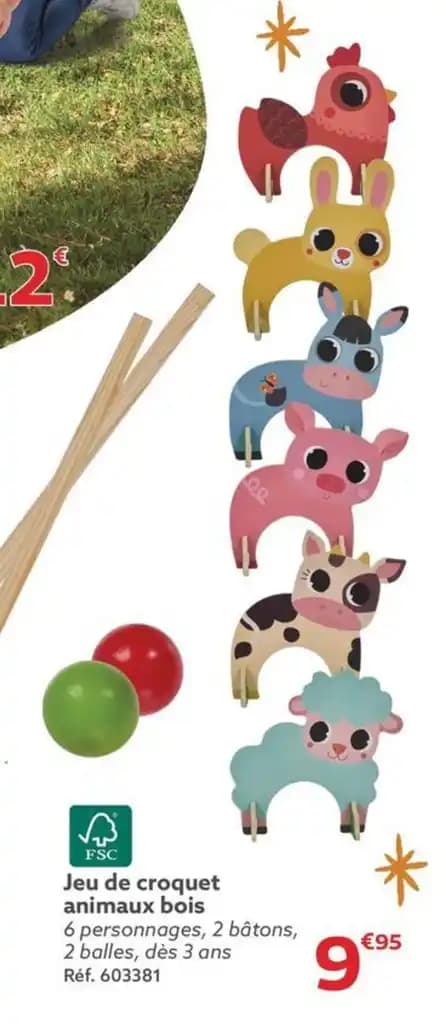 Jeu de croquet animaux bois