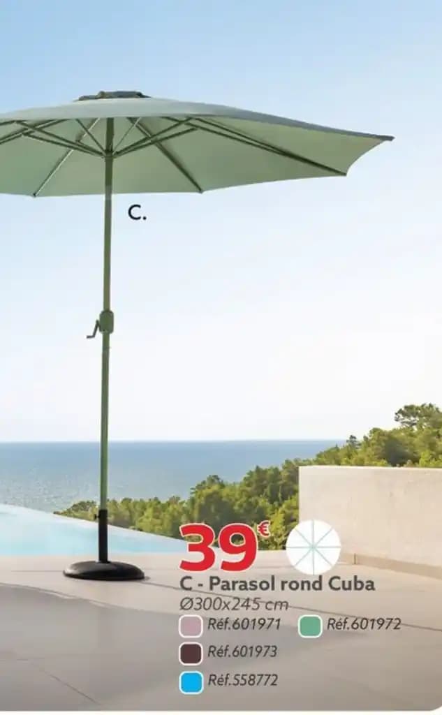 Parasol rond Cuba 0300x245 cm