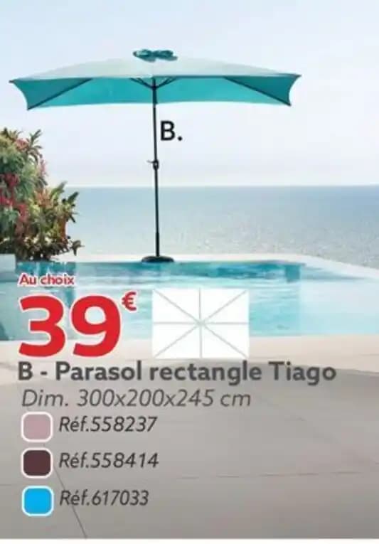 Parasol rectangle Tiago Dim. 300x200x245 cm