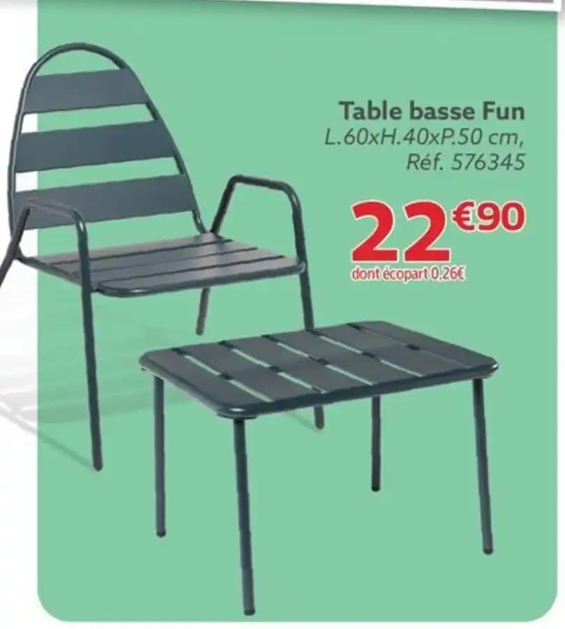 Table basse Fun L.60xH.40xP.50 cm,