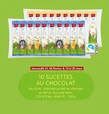 Favorina - 10 sucettes au chocolat