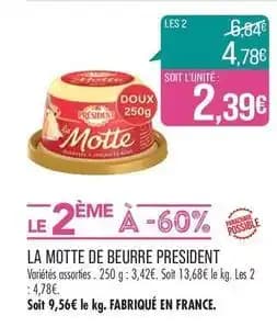 Président - la motte de beurre