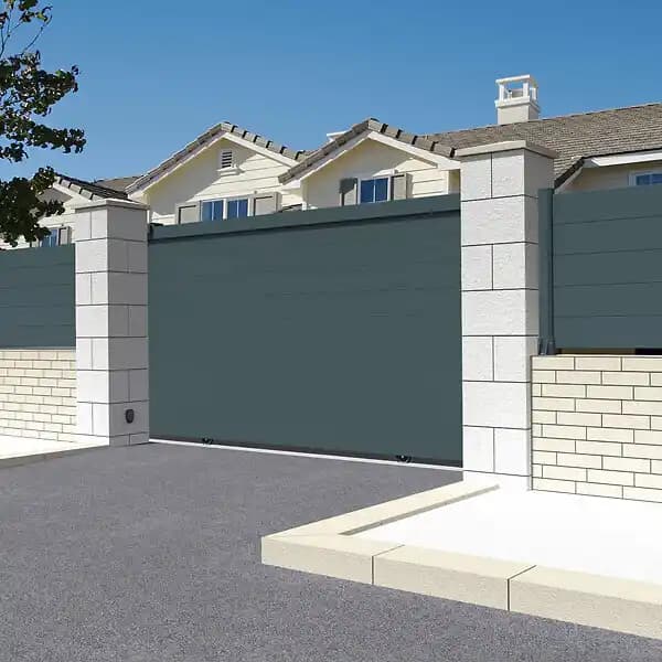 Portail coulissant plein (Gris Anthracite - L 3000 x H 1843 mm)