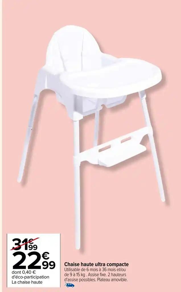 Chaise haute ultra compacte