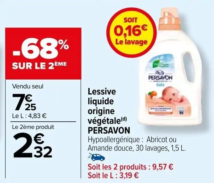 Lessive liquide origine végétale(d) PERSAVON