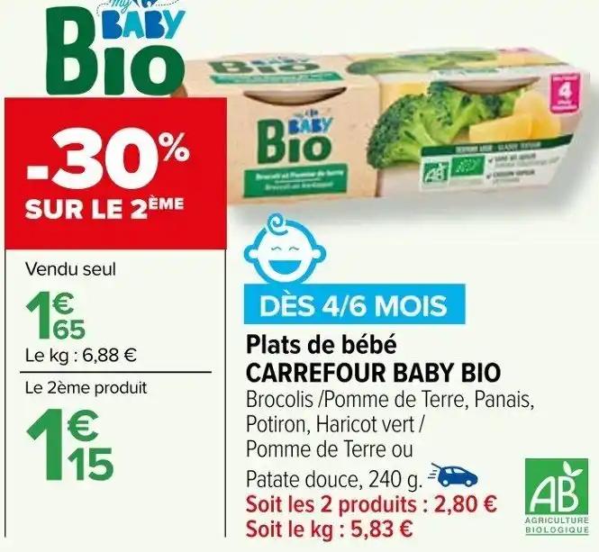 Plats de bébé CARREFOUR BABY BIO