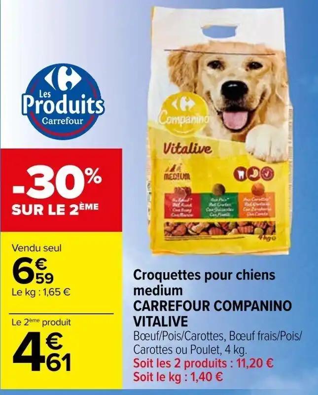 Croquettes pour chiens medi CARREFOUR COMPANINO VITALIVE um
