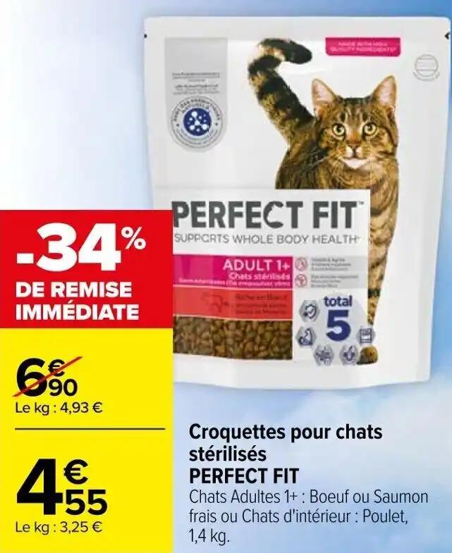 Croquettes pour chats stérilisés PERFECT FIT