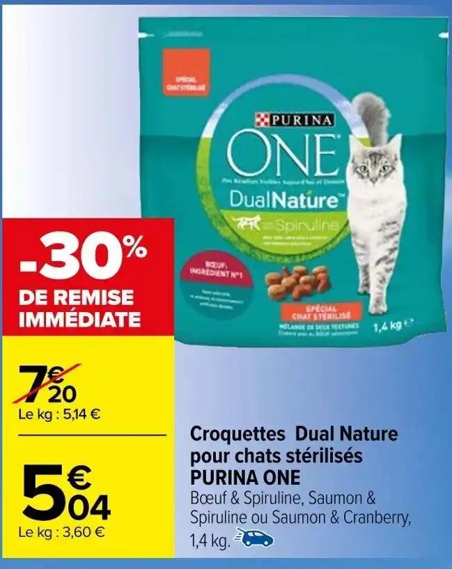 Croquettes Dual Nature pour chats stérilisés PURINA ONE