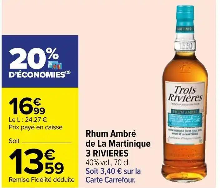 Rhum Ambré de La Martinique 3 RIVIERES