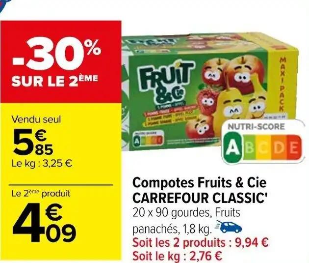 Compotes Fruits & Cie CARREFOUR CLASSIC'