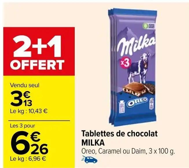 Tablettes de chocolat MILKA