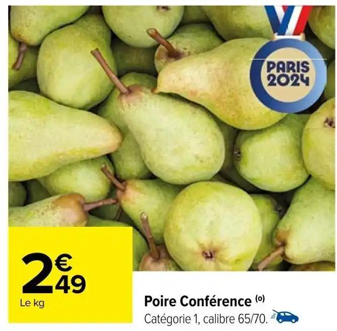 Poire Conférence (0) Catégorie 1, calibre 65/70.