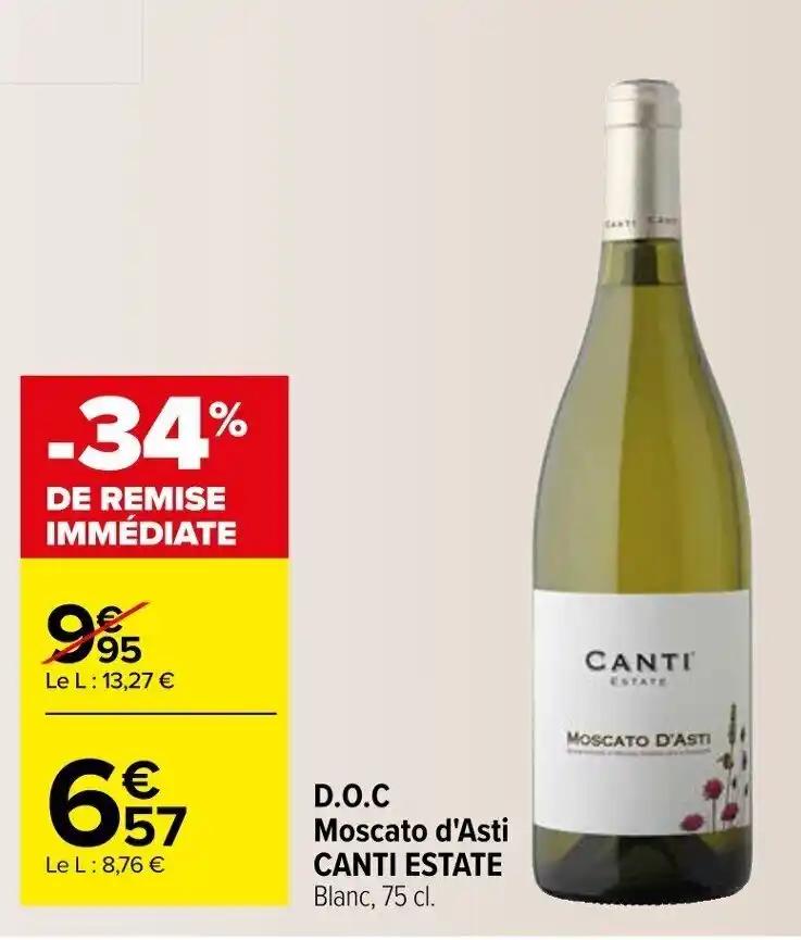 D.O.C Moscato d'Asti CANTI ESTATE Blanc, 75 cl.