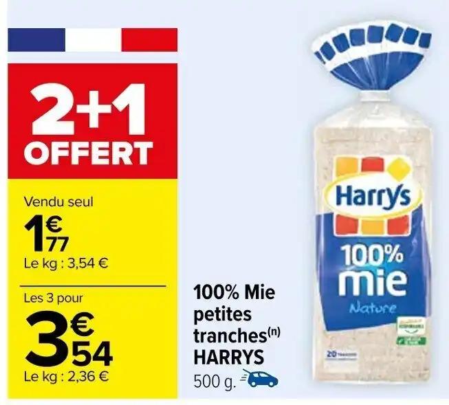 100% Mie petites tranches(n) HARRYS 500 g.
