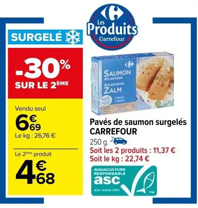 Pavés de saumon surgelés CARREFOUR