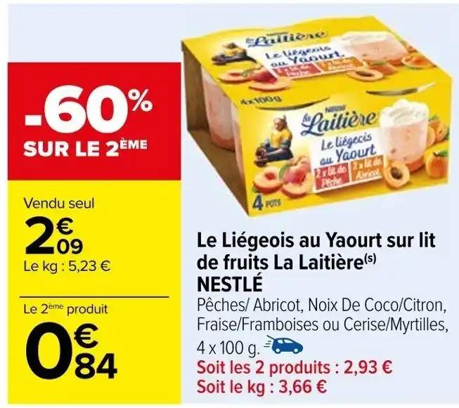 Le Liégeois au Yaourt sur lit de fruits La Laitière(s) NESTLÉ