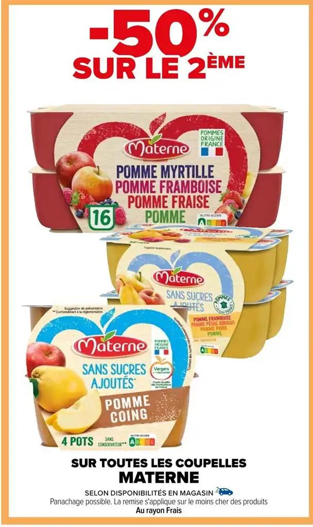 SUR TOUTES LES COUPELLES MATERNE