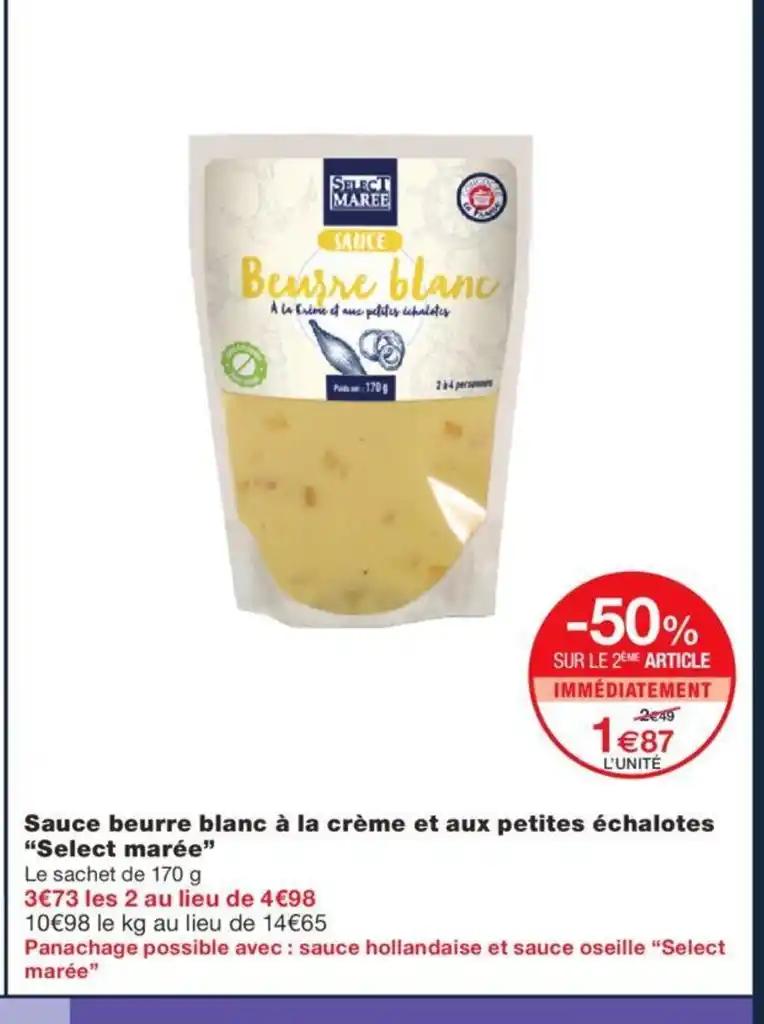 Sauce beurre blanc à la crème et aux petites échalotes "Select marée"