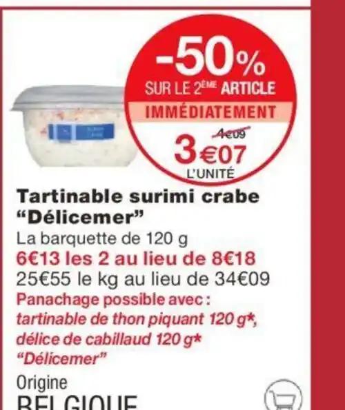 Tartinable surimi crabe "Délicemer"