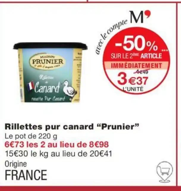 Rillettes pur canard "Prunier"