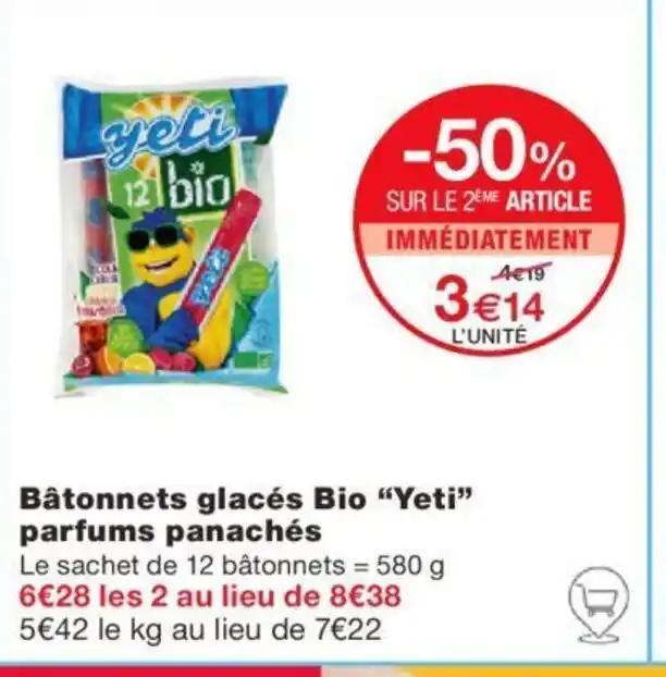 Bâtonnets glacés Bio "Yeti" parfums panachés