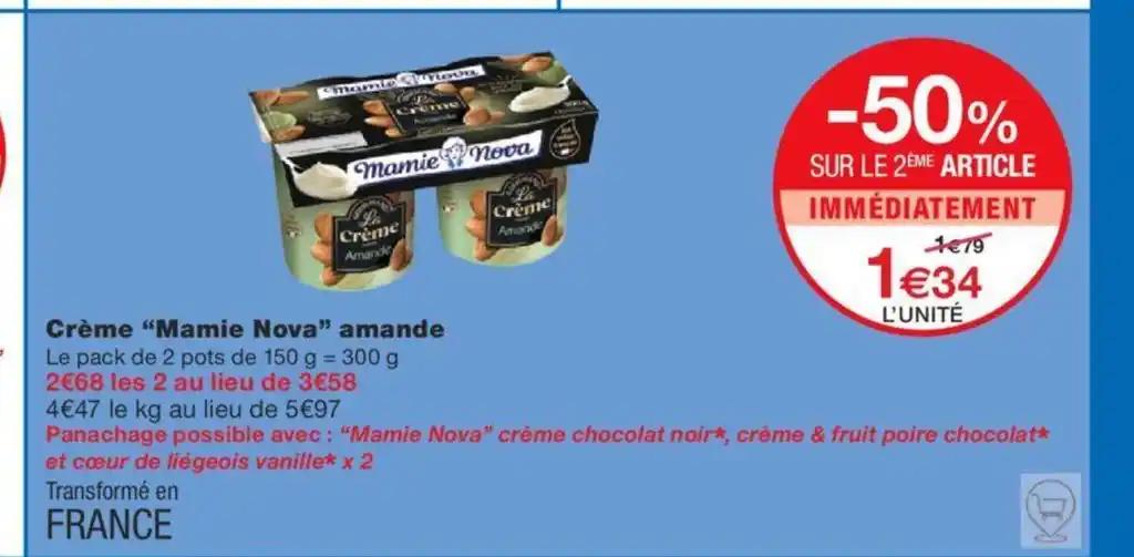 Crème "Mamie Nova" amande