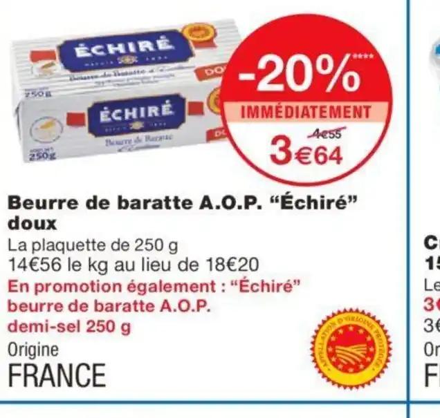 Beurre de baratte A.O.P. "Échiré"