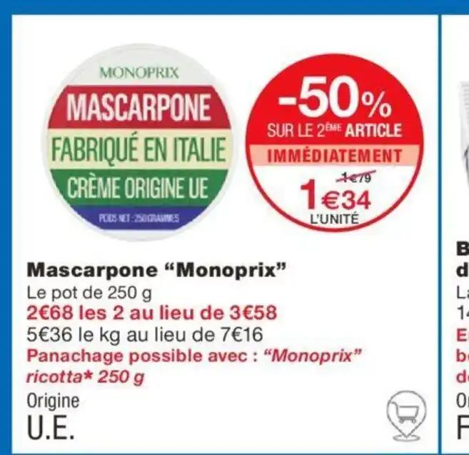 Mascarpone "Monoprix"