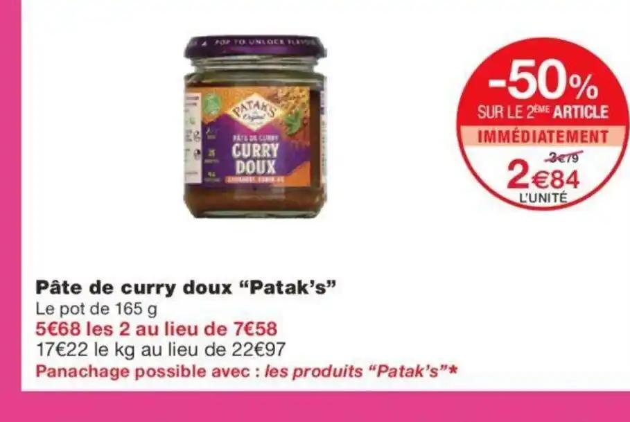 Pâte de curry doux "Patak's”
