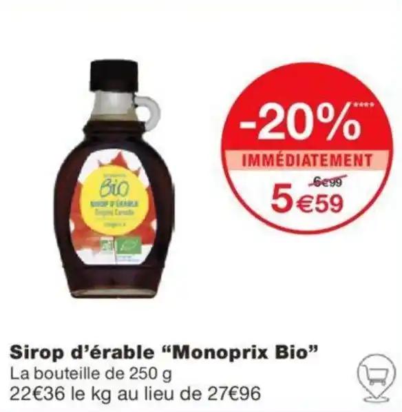 Sirop d'érable "Monoprix Bio"