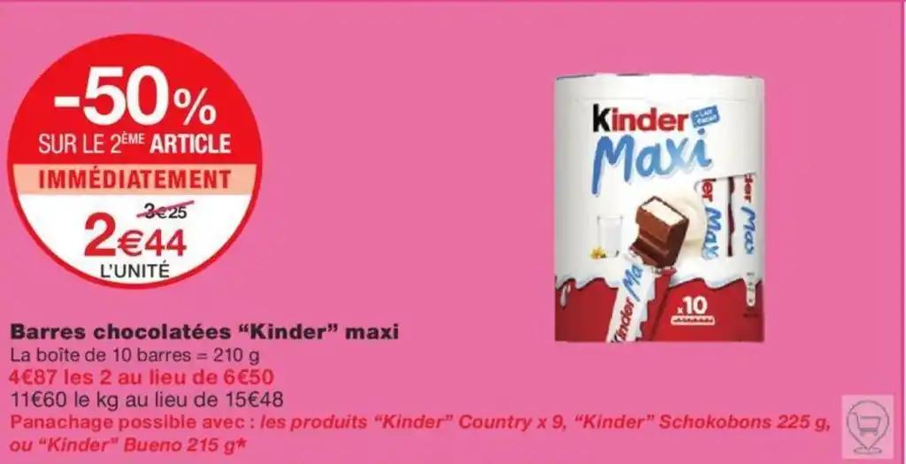Barres chocolatées "Kinder" maxi
