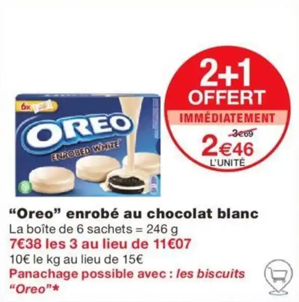 "Oreo" enrobé au chocolat blanc