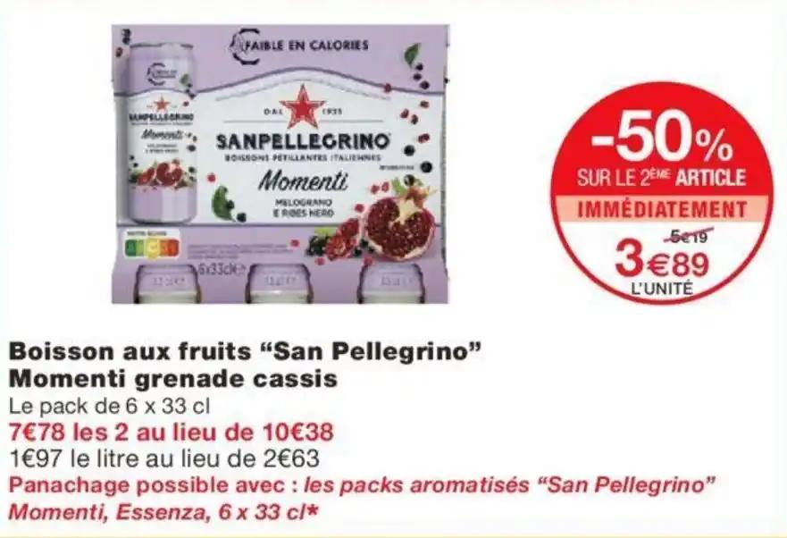 Boisson aux fruits "San Pellegrino" Momenti grenade cassis