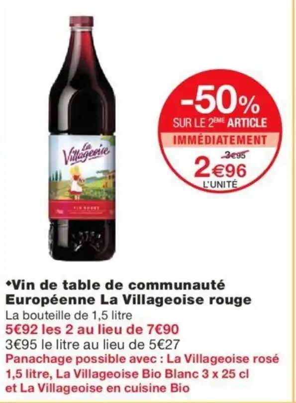 *Vin de table de communauté Européenne La Villageoise rouge