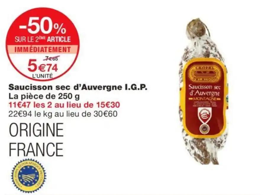 Saucisson sec d'Auvergne I.G.P.