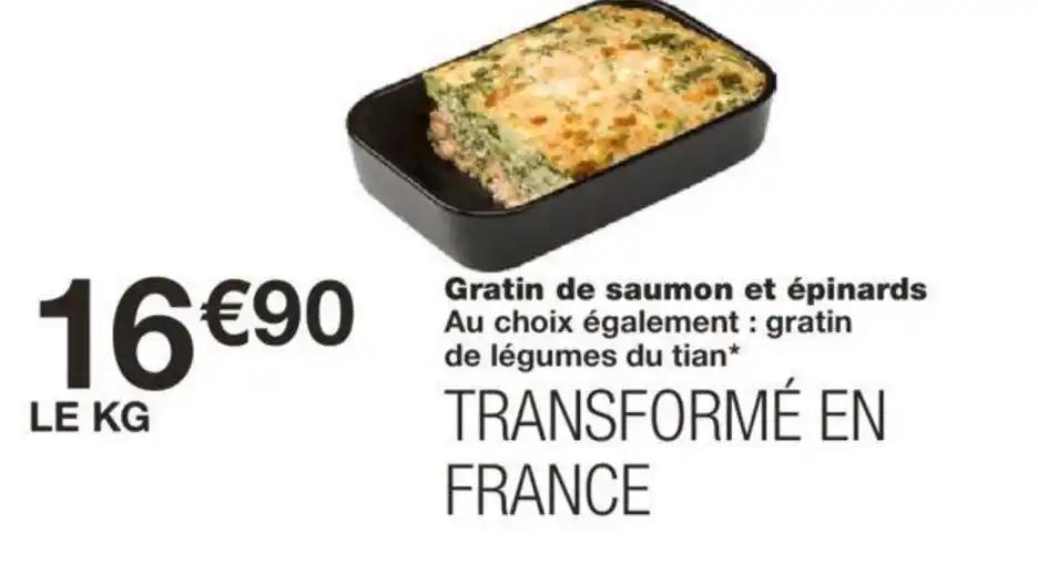 Gratin de saumon et épinards
