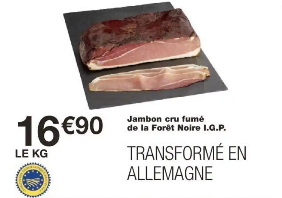 Jambon cru fumé de la Forêt Noire I.G.P.