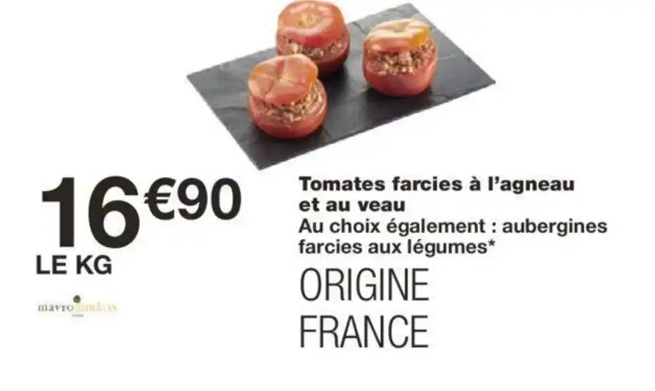 Tomates farcies à l'agneau et au veau