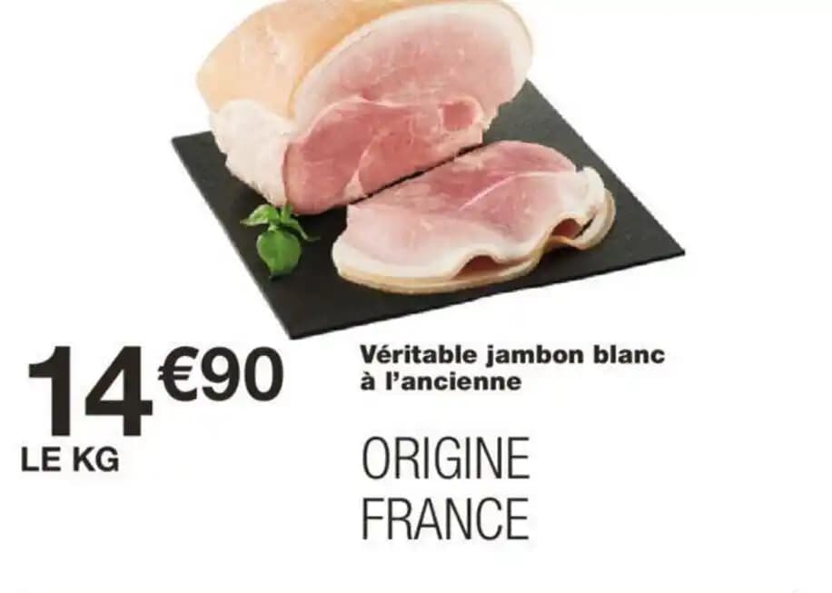 Véritable jambon blanc à l'ancienne