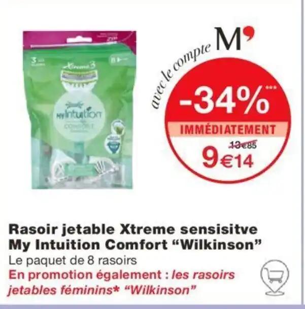 Rasoir jetable Xtreme sensisitve My Intuition Comfort "Wilkinson"