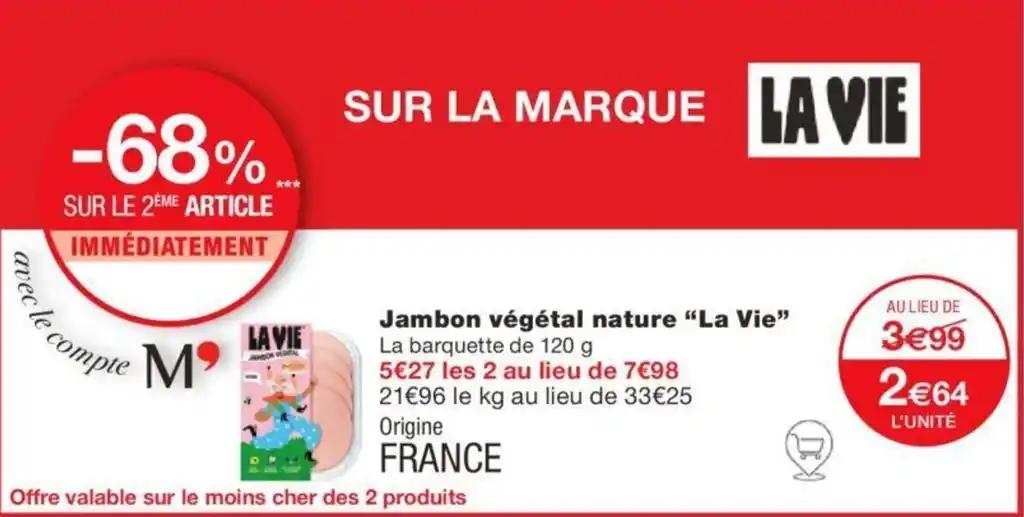 Jambon végétal nature "La Vie"