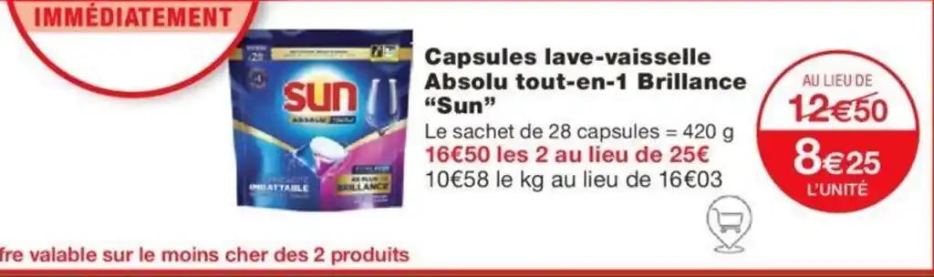 Capsules lave-vaisselle Absolu tout-en-1 Brillance "Sun"