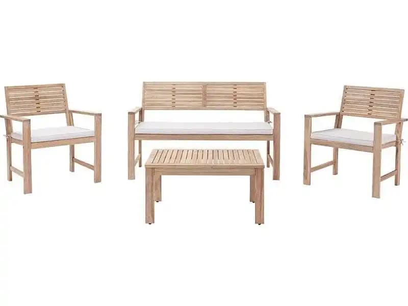 Salon bas de jardin bois acacia Solis NATERIAL, 4 personnes