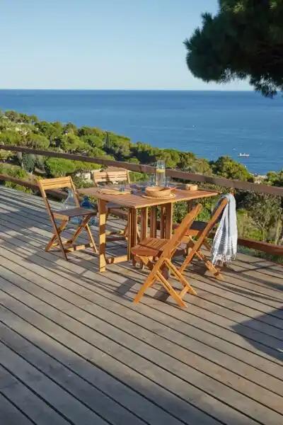 HYBA Set table et 4 chaises balcon Bali