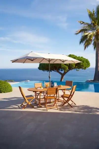 HYBA Set table extensible et 6 chaises Bali