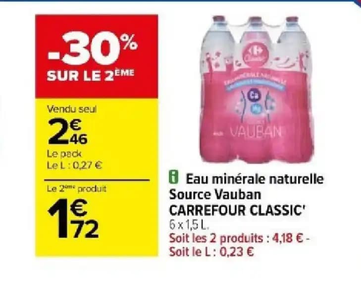Eau minérale naturelle Source Vauban CARREFOUR CLASSIC'